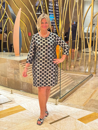 LULU-B BLACK AND SILVER SLEEVE DRESS LULU-B