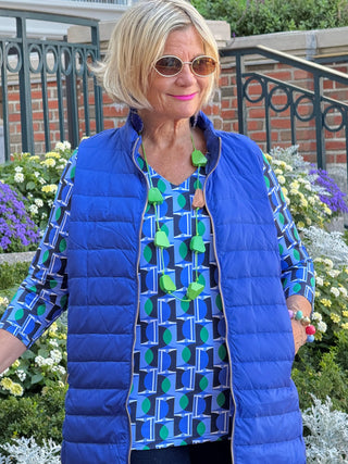 LULU-B COBALT PUFFER VEST LULU-B