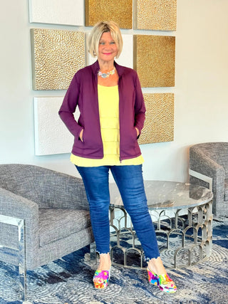 LULU-B WINE FULL ZIPPER JACKET LULU-B