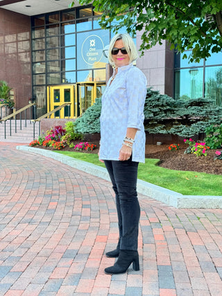 LULU-B WHITE & GOLD METALIC TUNIC LULU-B