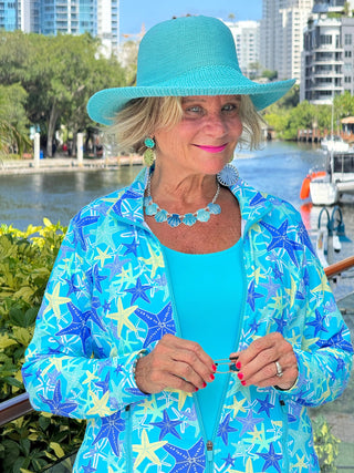 LULU B STARFISH SPLASH FULL ZIPPER JACKET LULU-B