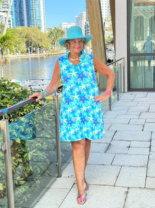 LULU B STARFISH SPLASH RUFFLE DRESS LULU-B