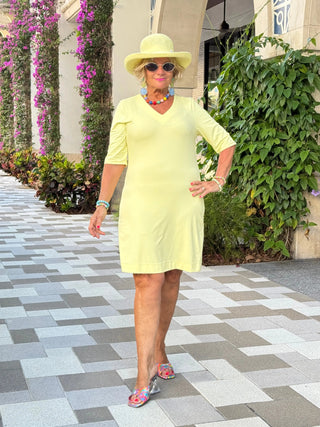 LULU-B SOLID SUNSHINE ELBOW DRESS LULU-B