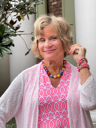 LULU-B CANDY PINK SCALLOP NECKLINE DRESS LULU-B