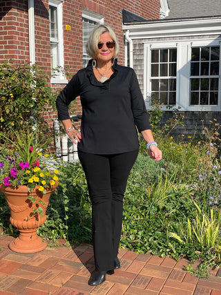 LULU-B BLACK RUFFLE TOP LULU-B