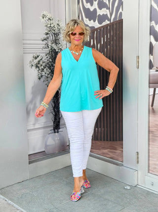 TAILORED SEAFOAM V-NECK LULU-B