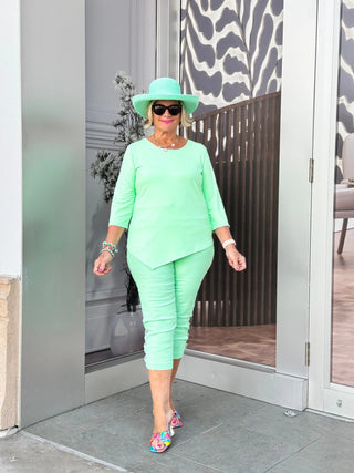 LULU-B CLEAR GREEN RHINESTONE CAPRI LULU-B