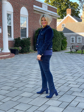 LULU-B NAVY VELOUR JACKET LULU-B