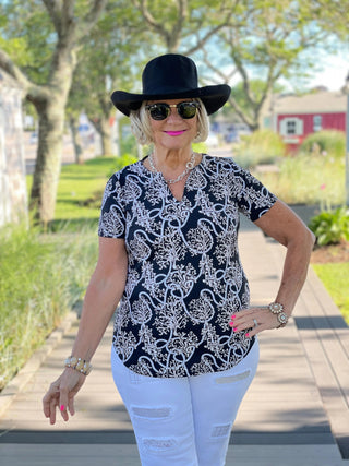 NAUTICAL LANE SHORT SLEEVE LULU-B