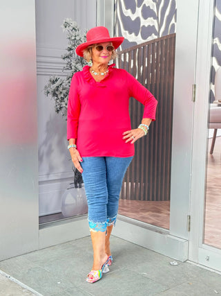 LULU-B STRAWBERRY RUFFLE TOP LULU-B