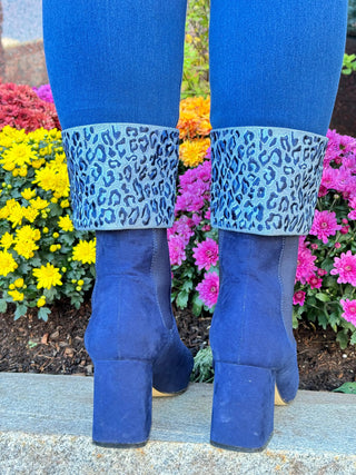 LULU-B NAVY LEOPARD CUFF JEANS LULU-B