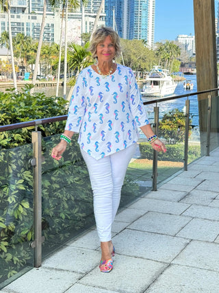 LULU B SHORELINE CHARM ASYMMETRIC TOP LULU-B