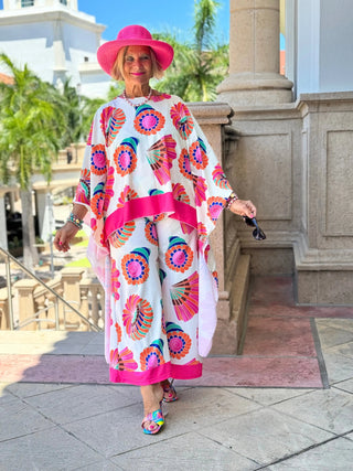 TROPICAL SEASHELL PALAZZO CATHYS RESORTWEAR