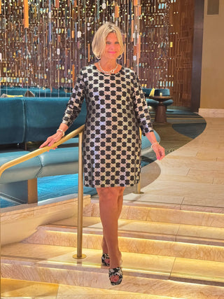 LULU-B BLACK AND SILVER SLEEVE DRESS LULU-B