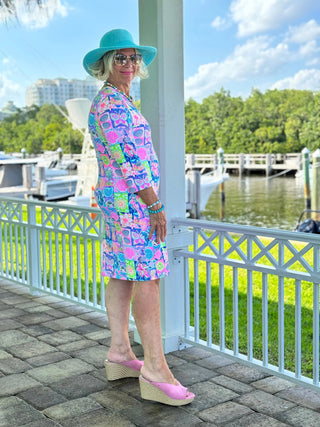 SANDY BEACH COLOR SLEEVE DRESS LULU-B