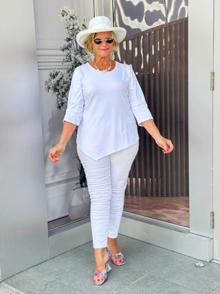 WHITE ASYMMETRIC TOP LULU-B