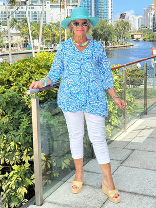 UNDER THE SEA TURTLE ASYMMETRIC TOP LULU-B