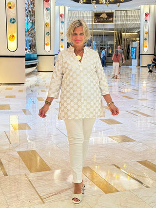 LULU-B WHITE GOLD TUNIC LULU-B