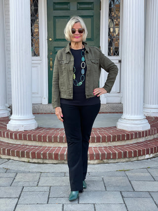 LULU-B NEW OLIVE LINEN JACKET LULU-B