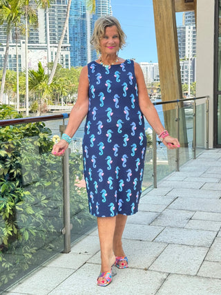 LULU B MIDNIGHT REEF MIDI SHIFT MAXI DRESS LULU-B