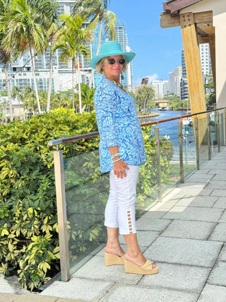 UNDER THE SEA TURTLE ASYMMETRIC TOP LULU-B