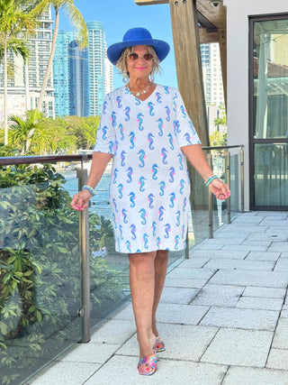 LULU B SHORELINE CHARM ELBOW SLEEVE DRESS LULU-B