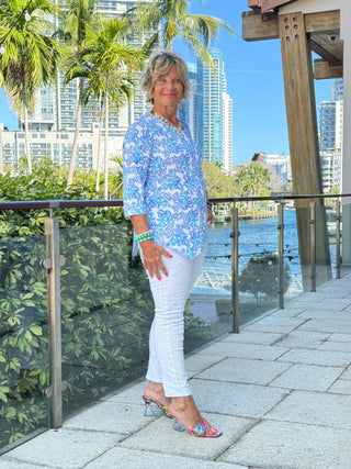 LULU B CORAL BREEZE ASYMMETRIC TOP LULU-B