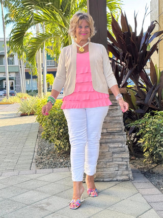 PEYTON  CREAM SHRUG LULU-B
