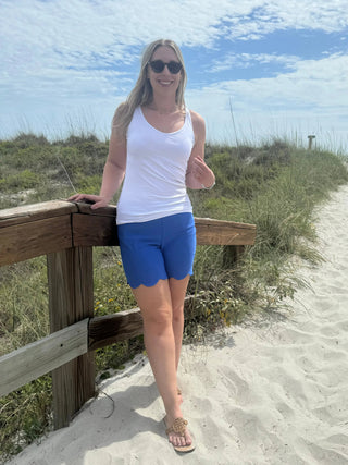 LULU-B BLU SCALLOP SHORTS LULU-B