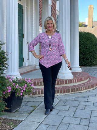 AUBREY PINK ASYMMETRIC TOP LULU-B