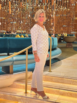 LULU-B HOLIDAY GOLD AND V NECK LULU-B