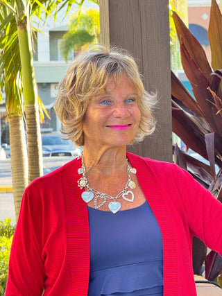 LULU-B CRIMSON RED PEYTON SHRUG LULU-B