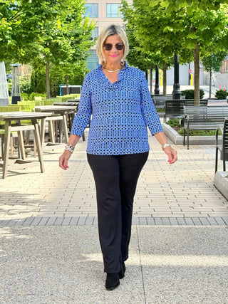 LULU-B SHADES OF BLUE RUFFLE TOP LULU-B