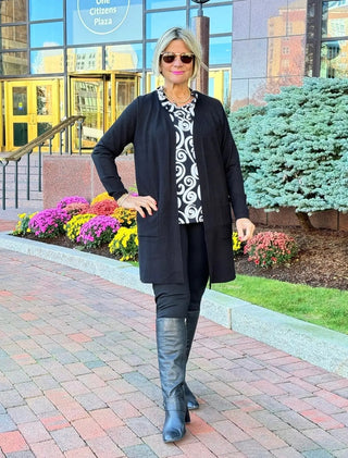 LULU-B BLACK CASHMERE  CARDIGAN LULU-B
