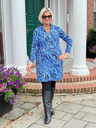 LULU-B SIZZLE BLUE ZIPPER DRESS LULU-B