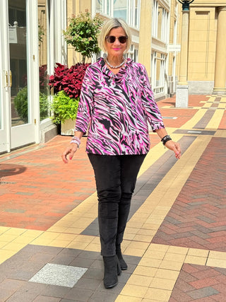 LULU-B PINK SIZZLE RUFFLE TOP LULU-B