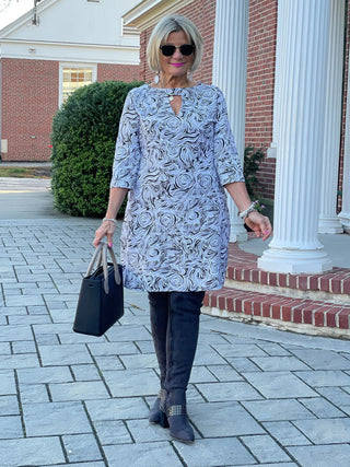 ELEGANT EXPRESSIONS KEYHOLE DRESS LULU-B