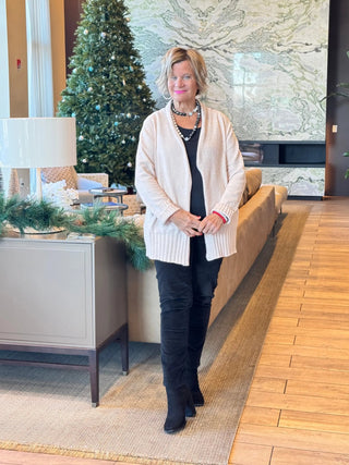 LULU-B BLUSH CHENILLE CARDIGAN LULU-B