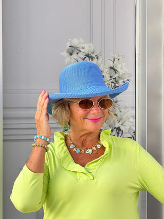 SOLID  LIME 3/25 SLEEVE RUFFLE LULU-B