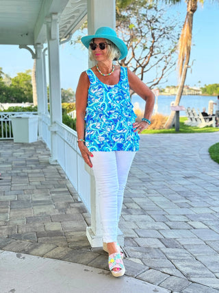 BLUE DREAMING HEART CHA CHA TANK LULU-B
