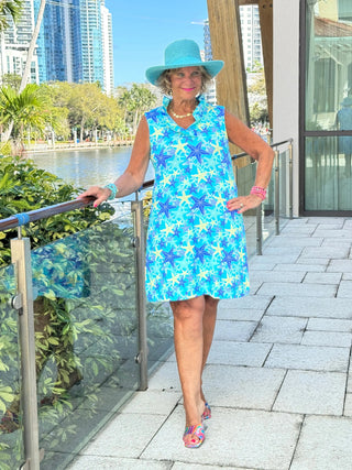 LULU B STARFISH SPLASH RUFFLE DRESS LULU-B