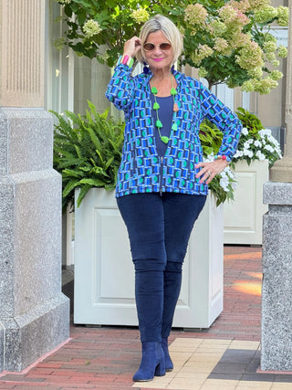 Lulu B Seaport Geo Full Zipper Jacket LULU-B