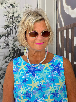 LULU B STARFISH SPLASH MIDI SHIFT MAXI DRESS LULU-B