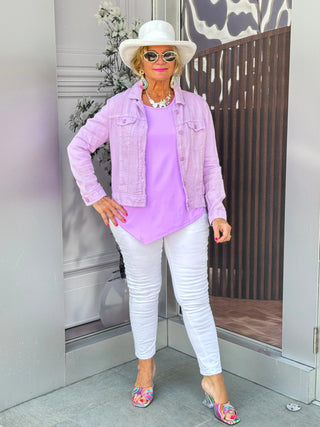 KEY WEST LINEN LILAC JACKET LULU-B