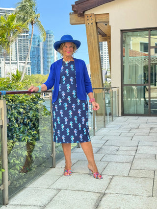 LULU B MIDNIGHT REEF MIDI SHIFT MAXI DRESS LULU-B