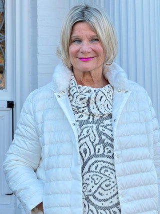 LULU-B IVORY FAUX FUR JACKET LULU-B