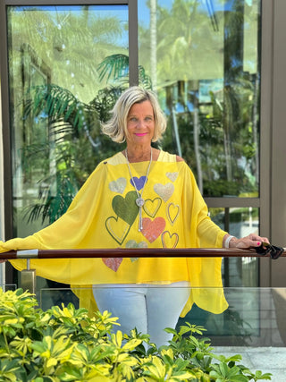 SWAROVSKI CRYSTAL YELLOW  HEART TOP KOKOMO