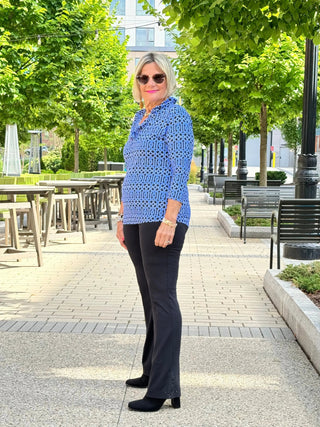 LULU-B SHADES OF BLUE RUFFLE TOP LULU-B