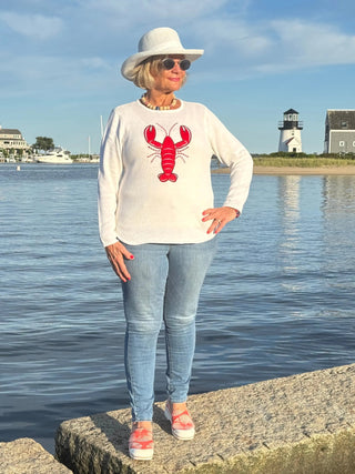 WHITE LOBSTER SWEATER LULU-B