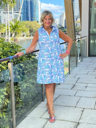 LULU B CORAL BREEZE ZIPPER SWING DRESS LULU-B